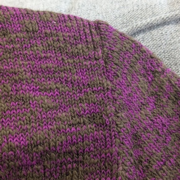 Peruvian Connection Purple Button Down Polo Sweater - Picture 4 of 5